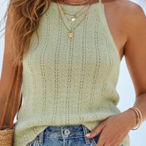 Liu Jo Angora Blend Knit Halter Top Size S